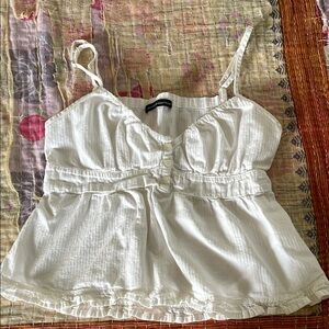 Brandy Melville Cream Camisole with Ruffle Hem